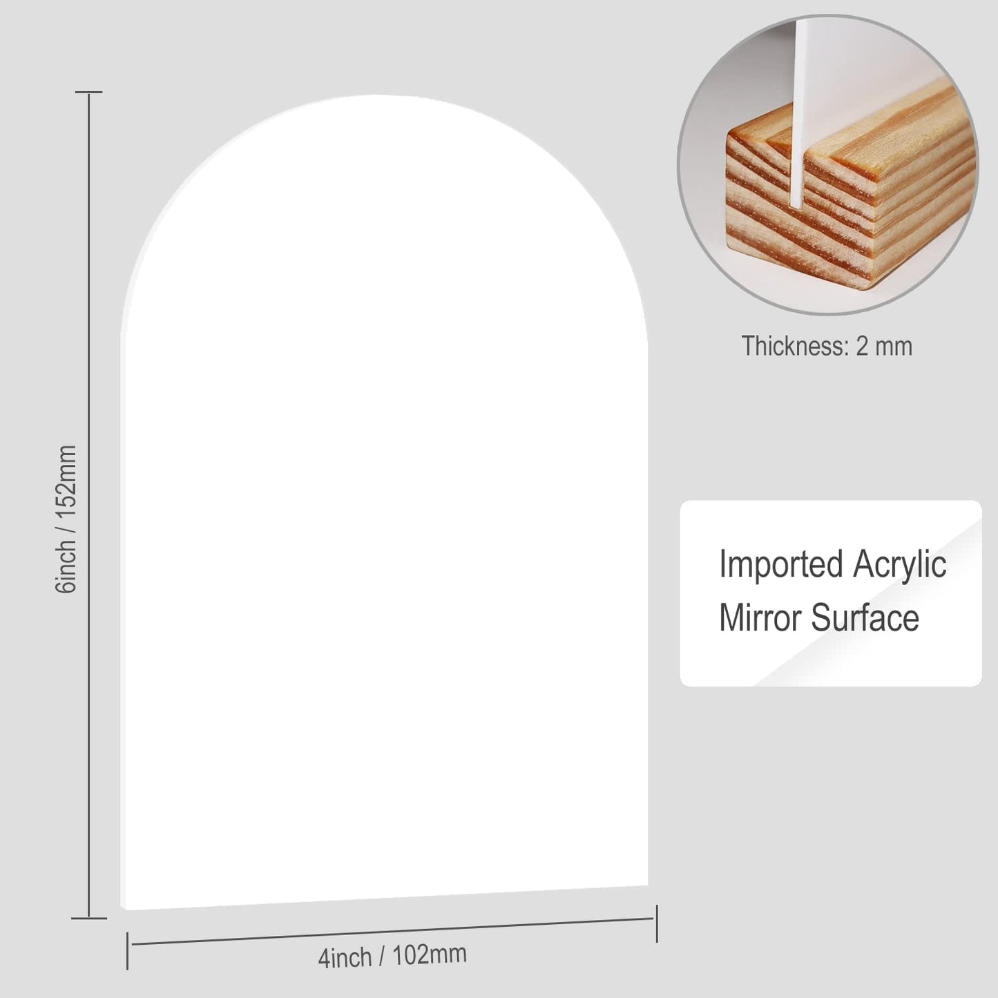 ORGANTEAM 10 pack Acrylic Sign Blank Sheet with Wooden Stands