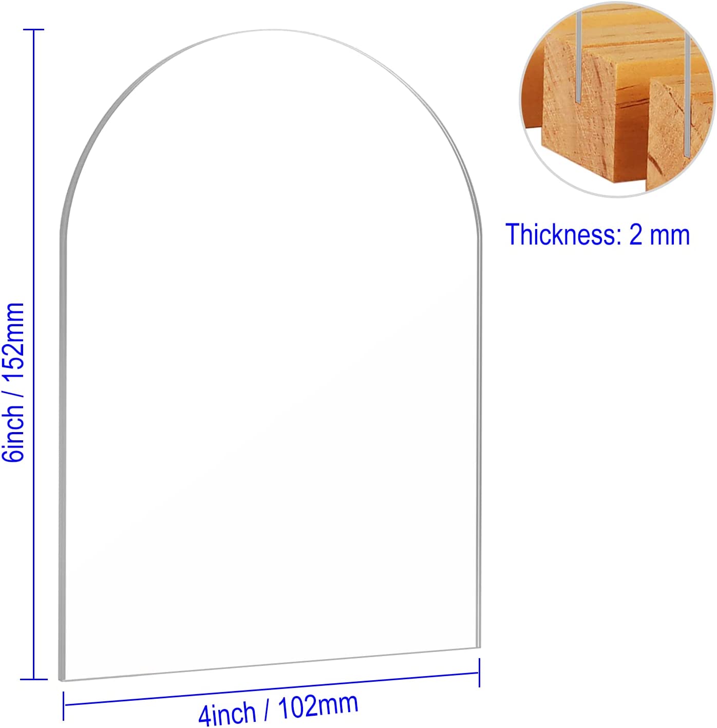 ORGANTEAM 10 pack Acrylic Sign Blank Sheet with Wooden Stands